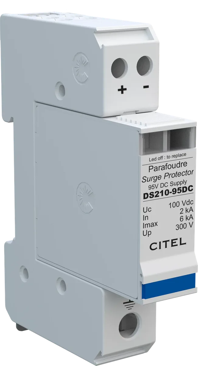 Устройство защиты от импульсных перенапряжений Citel DS210-95DC (441001), 2-полюсный, защита сети 95В постоянного тока