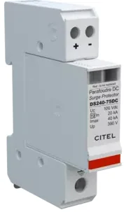 Устройство защиты от импульсных перенапряжений Citel DS240-75DC (310601), 2-полюсный, защита сети 75В постоянного тока