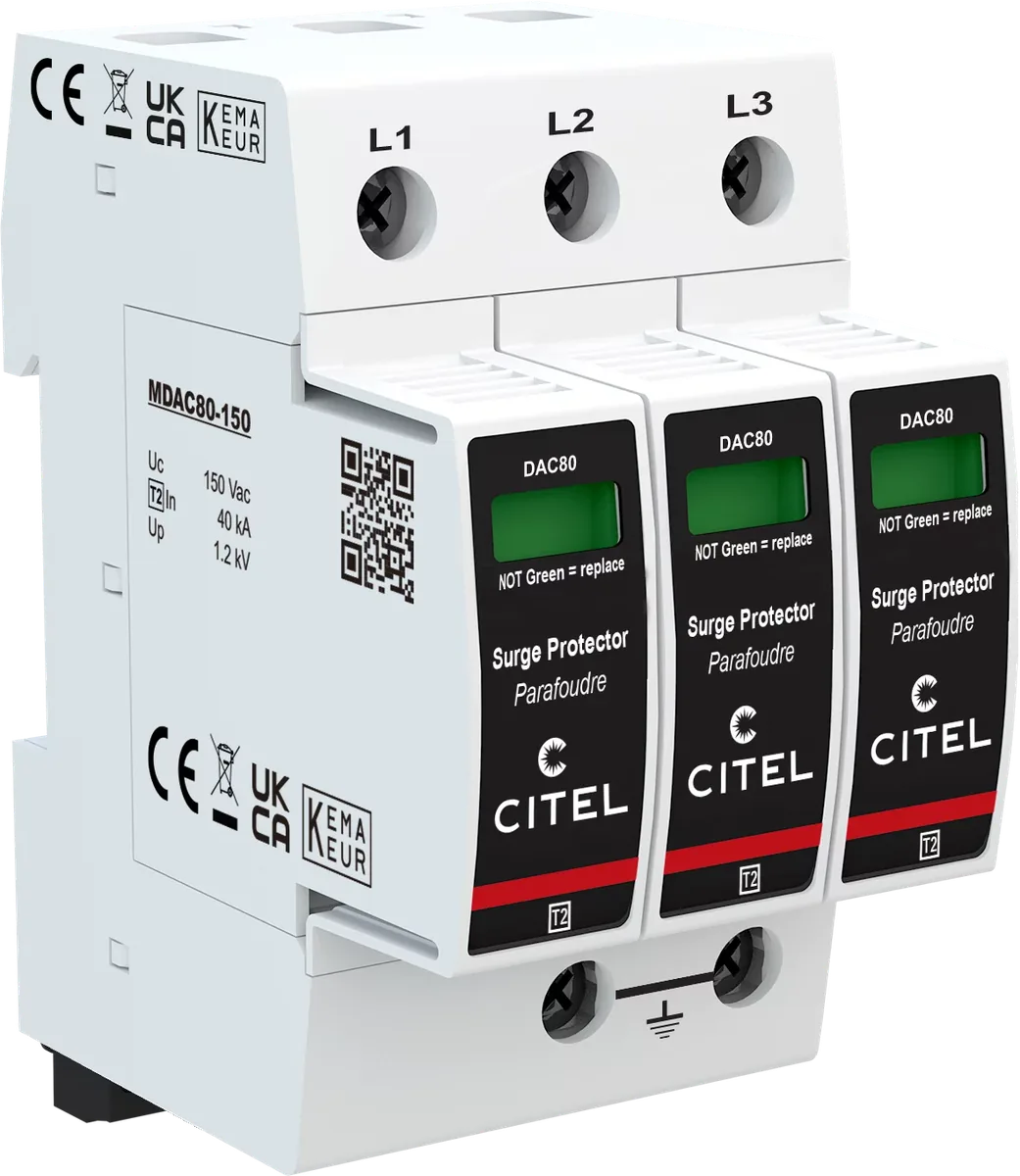 Устройство защиты от импульсных перенапряжений Citel DAC80S-30-150 (821210123), тип 2, Imax 80 кА