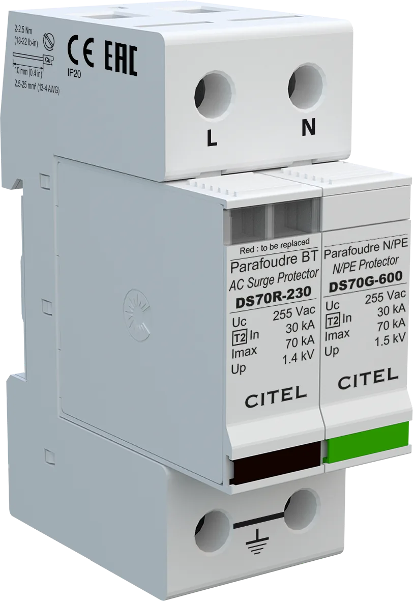 Устройство защиты от импульсных перенапряжений Citel DS72R-230/G (491511), тип 2