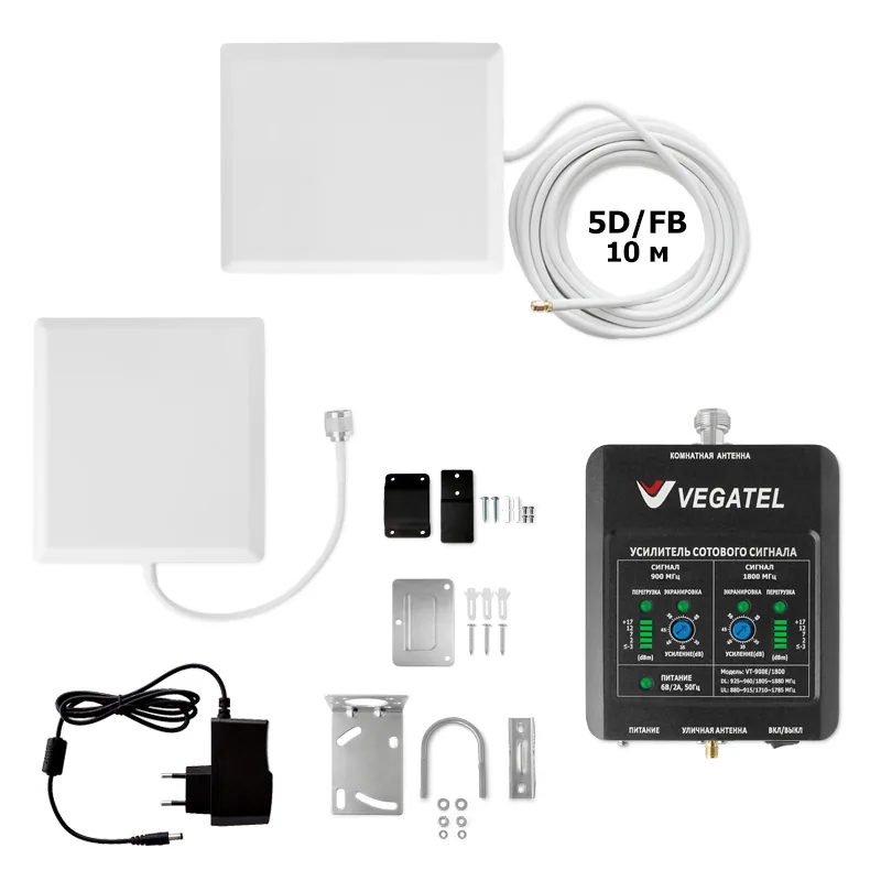 Репитер VEGATEL комплект VT-900E/1800-kit LED