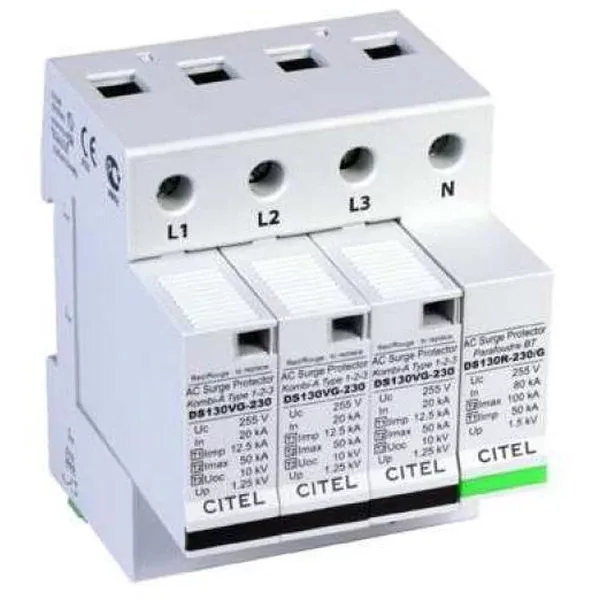 Устройство защиты от импульсных перенапряжений Citel DS134VGS-230/G (571584), тип 1+2+3