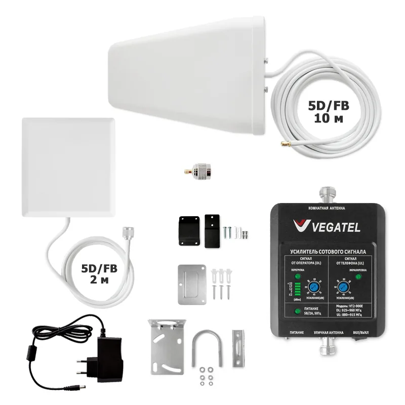 Репитер VEGATEL комплект VT2-900E-kit дом LED