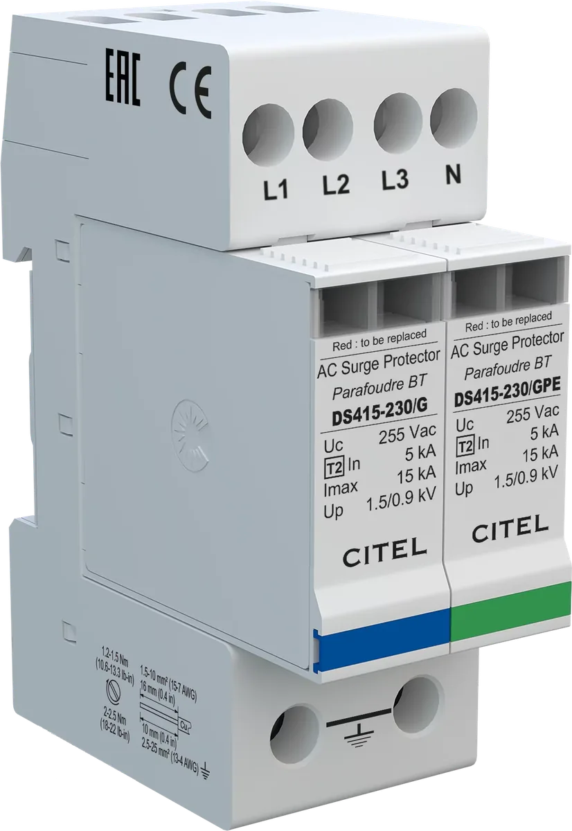 Устройство защиты от импульсных перенапряжений Citel DS415-230/G (451722), тип 2 (или 3)