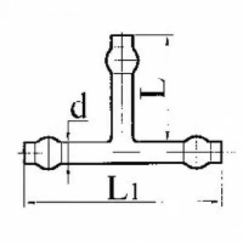 Тройник Химлаборприбор эскиз 5-346