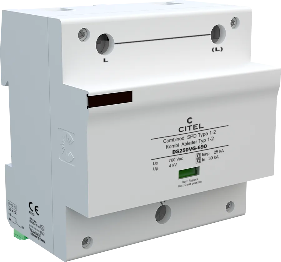 Устройство защиты от импульсных перенапряжений Citel DS250VG-690 (63162), высокоэнергетическое, тип 1+2+3