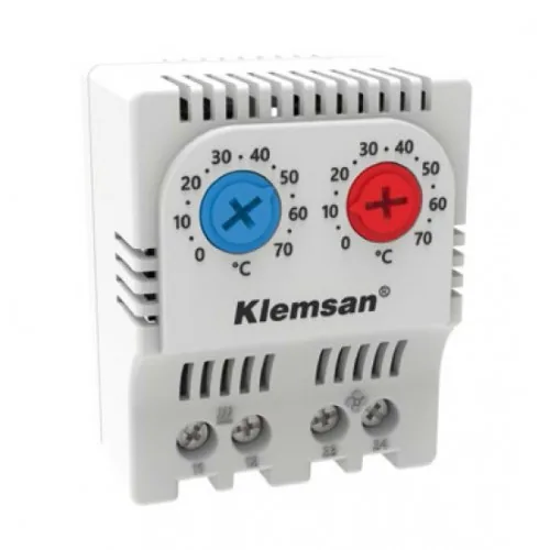 Термостат сдвоенный Thermostat Heat-Cool - Регулирование нагревания, охлаждения, вентиляции NO, NC KLEMSAN KLM TM 12 680003